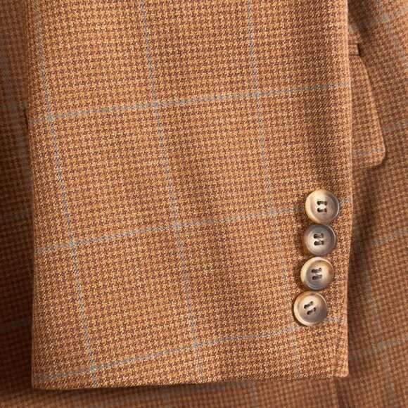 NH 1888 Italy Houndstooth Check 100% Wool Blazer 3 Button Men's Size 41R - Picture 6 of 12